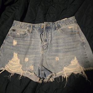 KanCan Light Blue Distressed Jean Shorts
